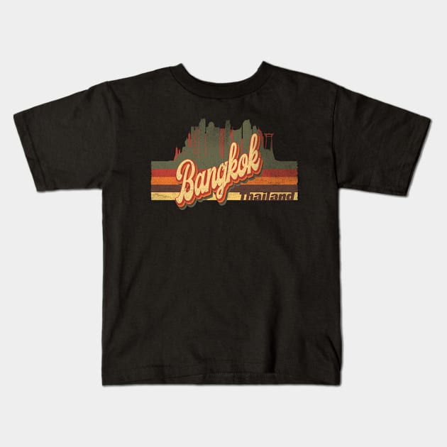 Retro Vintage Bangkok (distressed look) Kids T-Shirt by Happy as I travel